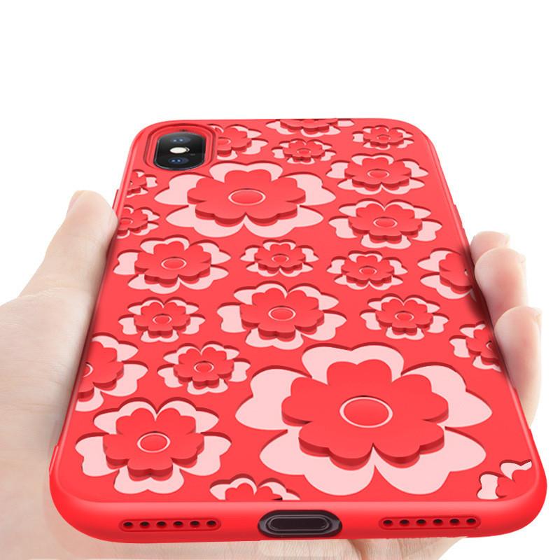 Engraving Flower 3d Soft Silicone Protective Case For Iphone 6 6plus 7 8 Plus