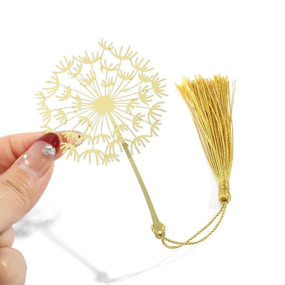 Sunflower Pattern Hollow Tassel Book Markers Leaf Chinese Style Bookmark Book Marking