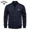 2025 Spring and Autumn Collar New Embroidered Men's Solid Color Jacket Casual Jacket Fashionable Slim Fit Men's Clothing