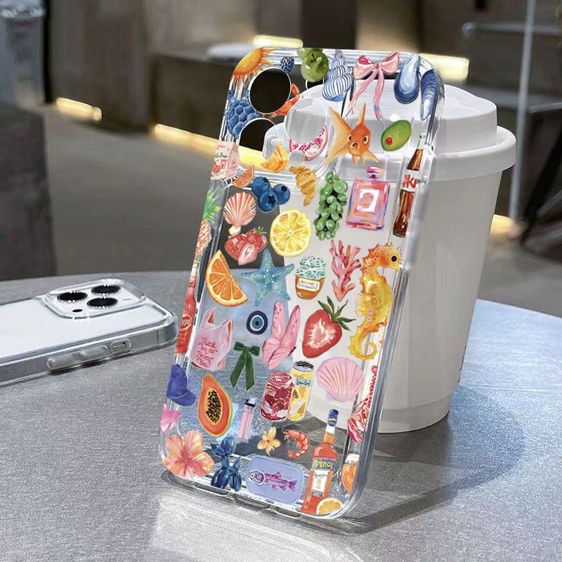 With Bow Pattern Transparent Phone Case For iPhone 17 16 11 12 13 14 15 Pro Max 16 Plus 17 Air 16E Shockproof Soft Bumper Cover