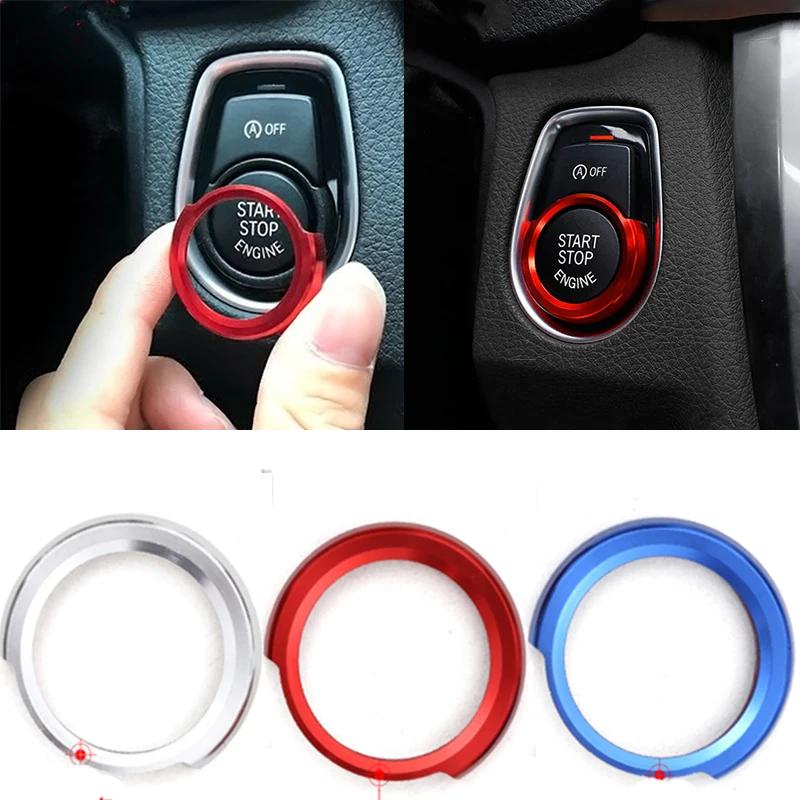 Для BMW 1 2 3 4 серии X1 F48 F20 F21 F30 F32 F33 F34 F36 F45 F46 Кнопка запуска двигателя автомобиля Наклейки Брелок для ключей зажигания Отделка Крышка