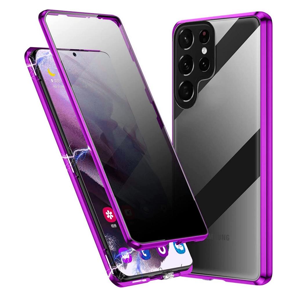 Подходит для Samsung S25ultra Магнитный чехол для мобильного телефона с защитой от подглядывания S24FE Полностью закрытый стеклянный магнитный металлический защитный чехол