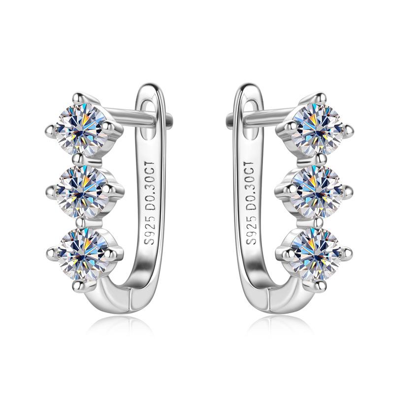 Серьги и клипсы Silvere Glam Moissanite, универсальный и модный аксессуар для ушей из стерлингового серебра 925 пробы для женщин
