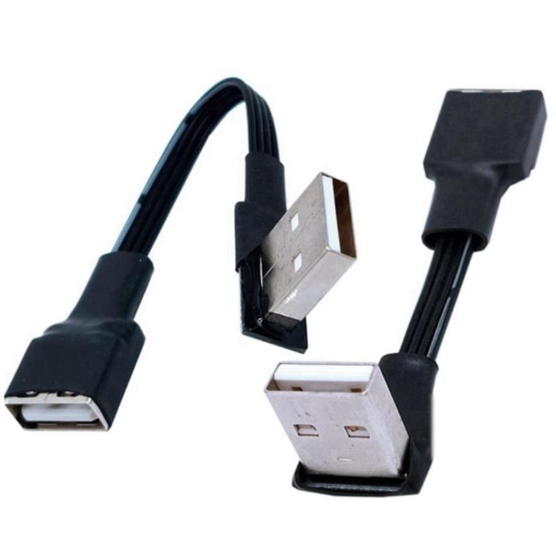Прямая/90-градусная угловая USB 2.0 удлинительная кабель-удлинитель Male to Female, плоский кабель для мыши, клавиатуры, зарядки