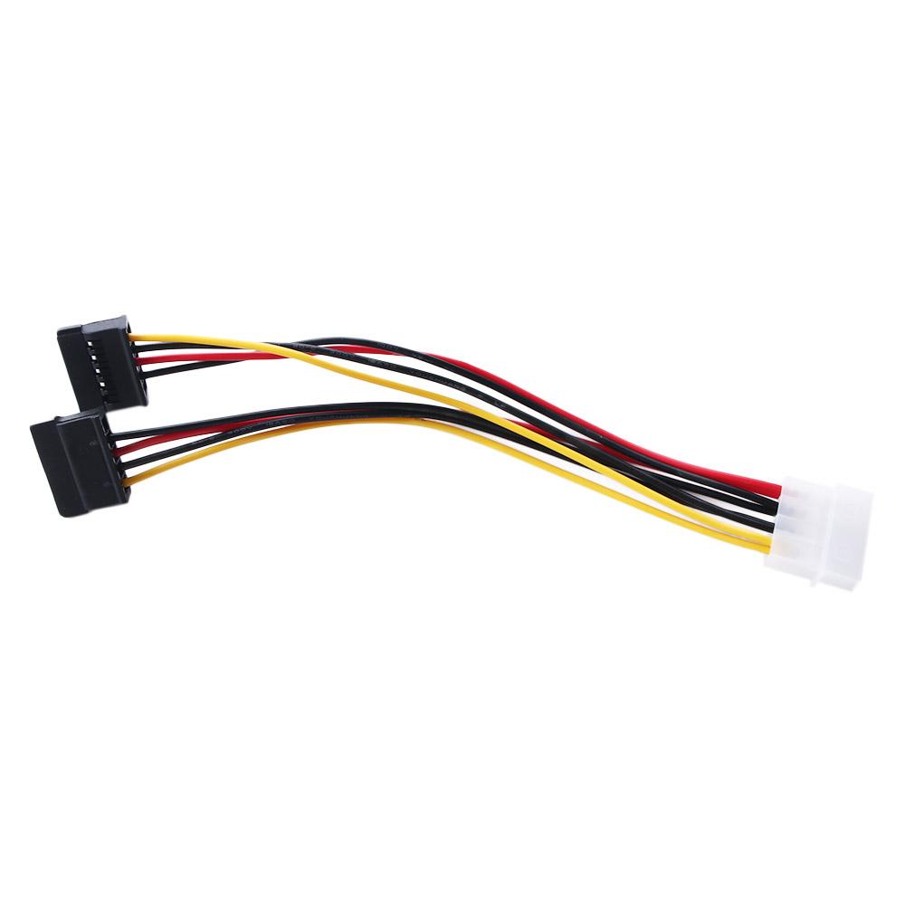 Wire 4 Pin Molex IDE to 2 Serial ATA Converter Hard Driver Power Cable SATA Power Cable Power Extension Cord SATA Adapter Cable