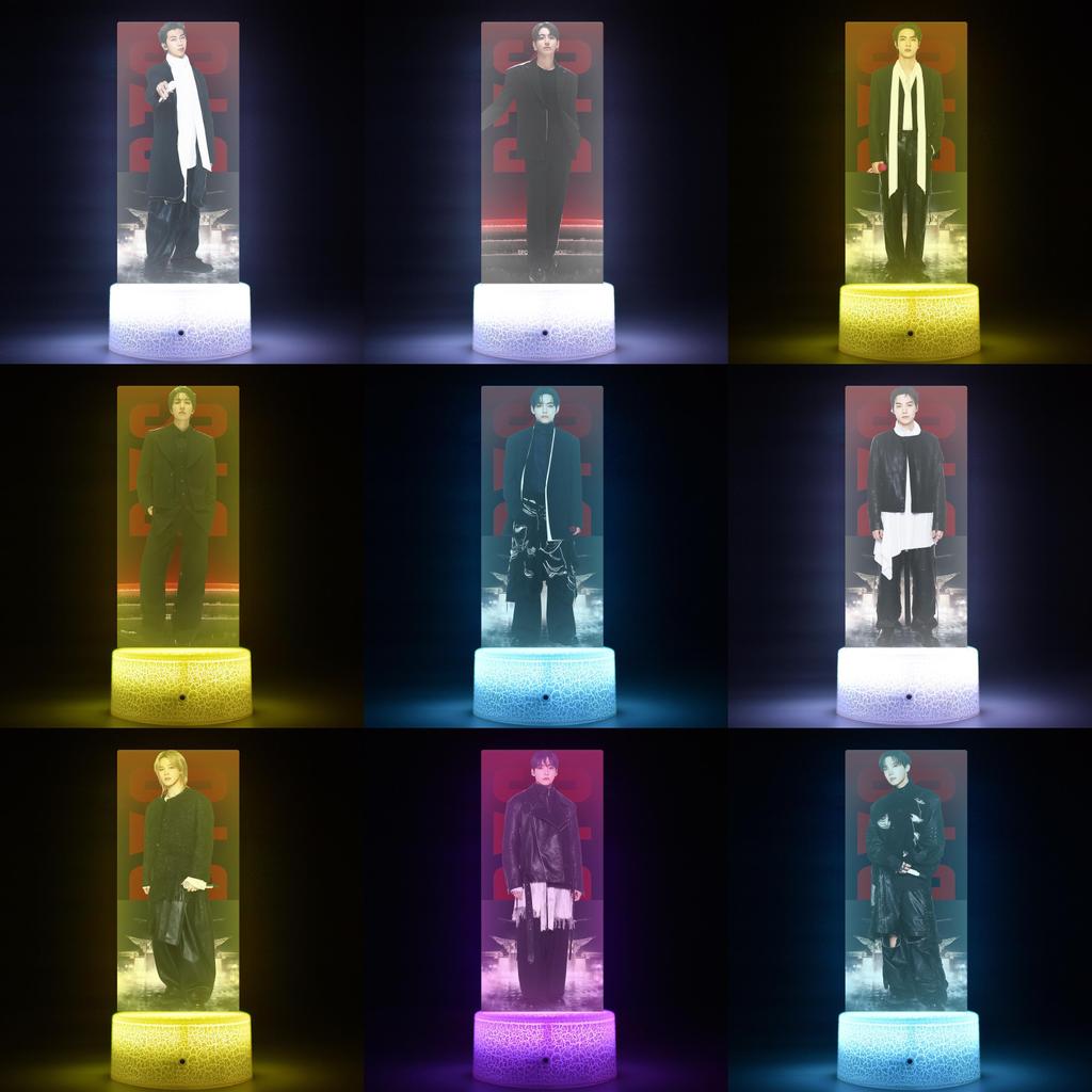 Светодиодный ночник BTS World Tour Comeback Concert с пультом дистанционного управления для декора комнаты и коллекционный подарок