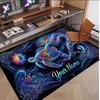 Fish Ocean Theme Soft Crystal Velvet Rug Custom Name & Text Print Non Slip Floor Rug for Bedroom Living Room
