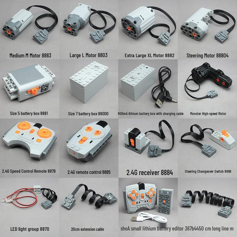 Электродвигатель, батарейный отсек и приемник для игрушечной машинки, конструктор