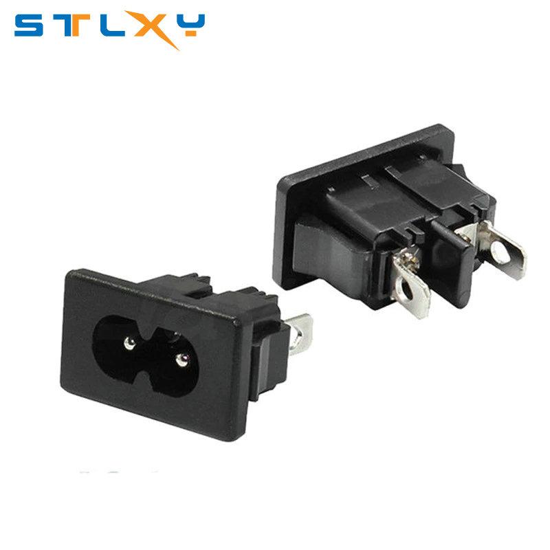 inlet plug connector AC Power Socket 250V red lamp rocker Switch 10A fuse female rewirable power connector plug