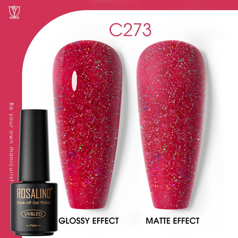 ROSALIND Красочный гель-лак для ногтей, блестящий гибридный лак, полуперманентный лак для ногтей, матовый верхний базовый слой, гель-лак для ногтей