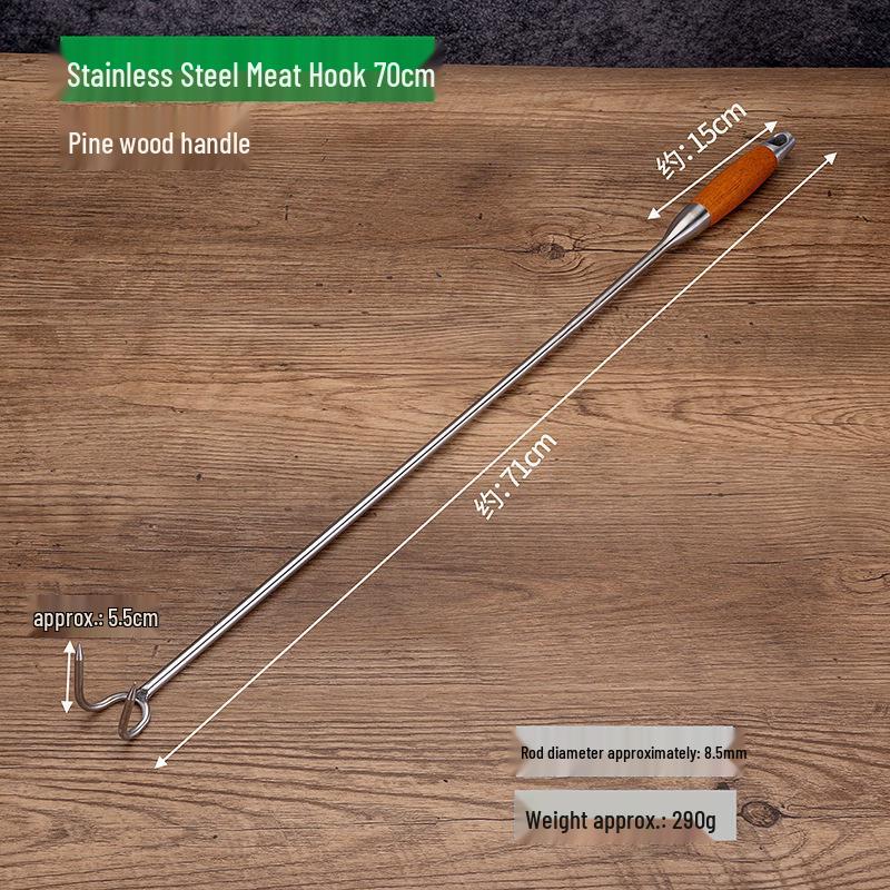 Крюк для тушеного мяса из нержавеющей стали с ручкой как у ножа - термостойкий для кухонного использования