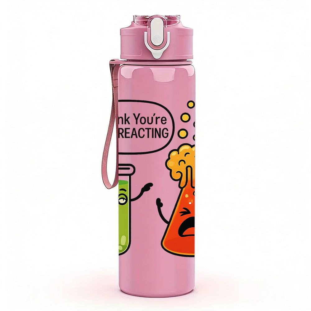 1PC Drink Bottle Angry Cartoon 750ml Color Plastic Sports Water Bottle Leakproof Flip Straw Lid Suitable for Sports Office Home Use