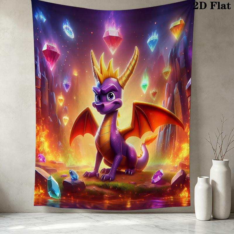 Spyro Trilogy Wall Tapestry Aesthetic Wall Hanging Printed Fabric Blanket Decorative Tapestries For Bedroom Living Room Home Decor