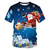 Merry Christmas 3D Print Santa Claus and Snowman Boys Casual High-Quality Short-Sleeve T-Shirt