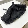 Кружевная чепчик-колпак с оборками, вышивкой цветов и складной конструкцией для косплея, образа горничной из аниме и театрального костюма