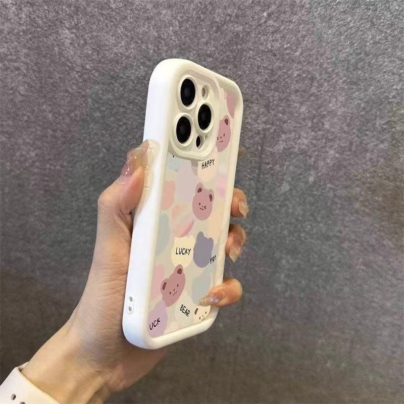 Чехол-медведь с полным покрытием и утолщением для iPhone 13/14/15 Pro / 16 Pro Max / 17.