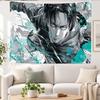 Anime Attack on Titan Tapestry Wall Hanging Levi Ackerman Ink Splash Art Wall Cloth Bedroom Dorm Living Room Background Decor
