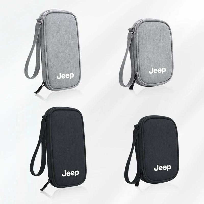 Для автомобиля Jeep Кабельный Привод Наушники Зарядное Устройство Портативная Сумка Для Хранения Для Jeep Grand Cherokee Wrangler JK Gladiator Compass Renegade