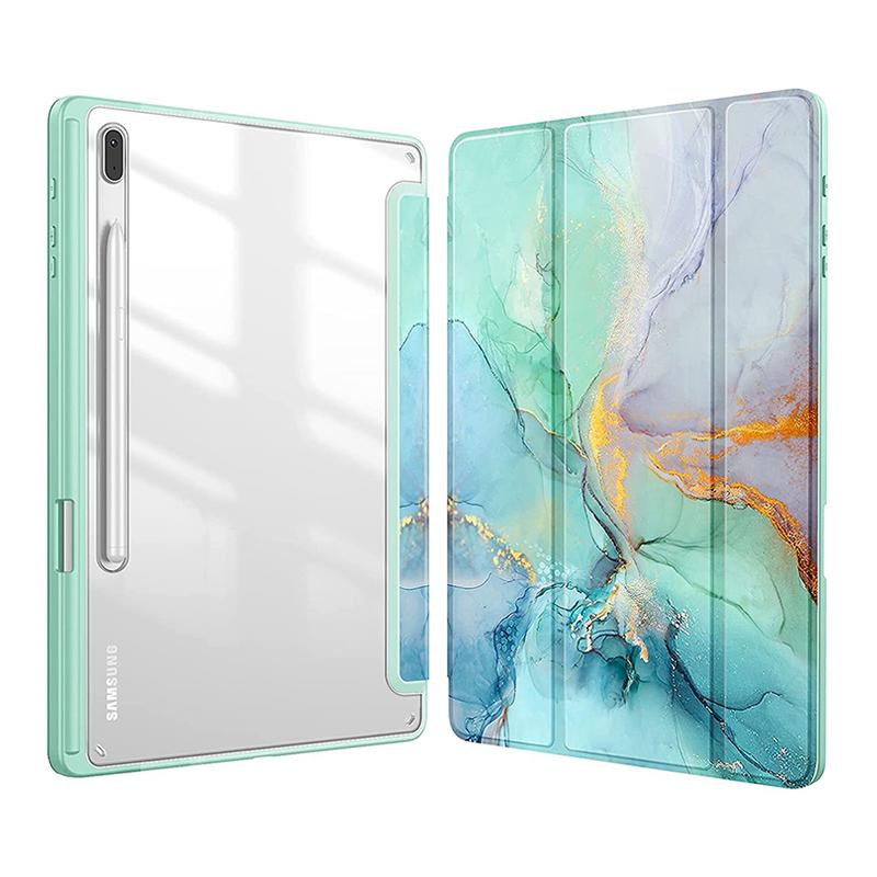 For Samsung Galaxy Tab S10 S9 Plus 12.4 inch Case Acylic Transparent Back Tablet Cover For Tab S9 11" 12.4" Pencil Holder Funda