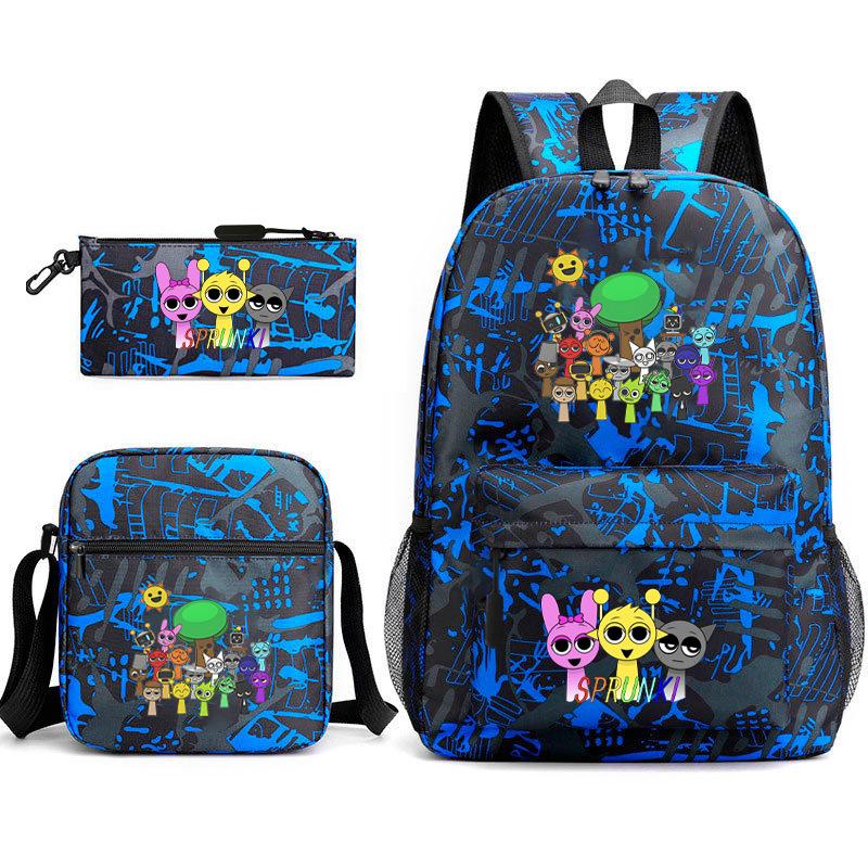 Rhythm Box Children's Backpack Crossbody Bag Pencil Bag Rabub Cute Elementary School Bag Three-piece Set