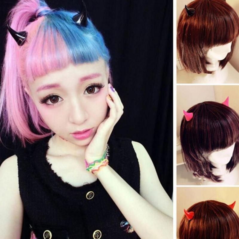 1pair Girl Halloween Stereo Devil Horns Ears Hairpins Barrettes Hair Head Bands Clip Hairgrips Headb