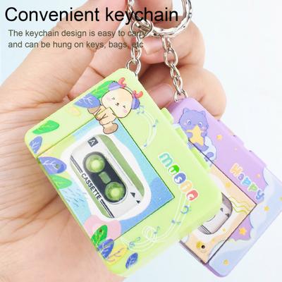 Ретро кассетный магнитофон игрушка 10 песен функция воспроизведения/паузы отделение для кассеты брелок сумка украшение забавный детский кулон для смены голоса