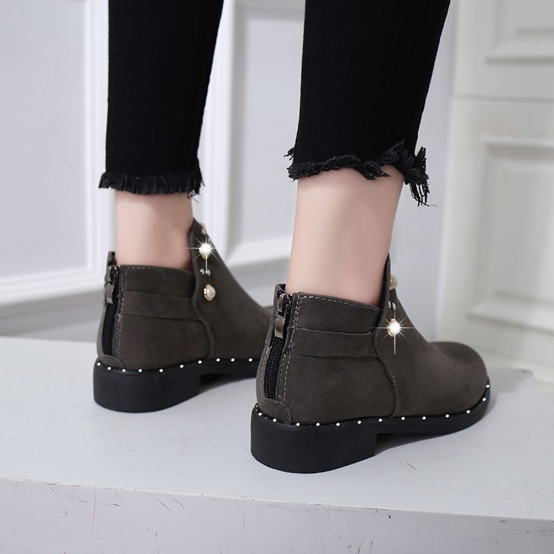 Fashion High Platform Female Ankle Boots Short Shoes for Women Booties Studded Footwear Elegant with Low Heels Work Pu Demi-season Boot