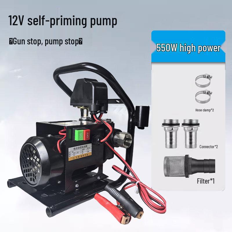 High-Power Diesel Electric Self-Priming Oil Transfer Pump, 12V/24V/220V, 550W Vehicle-Mounted Fuel Dispenser