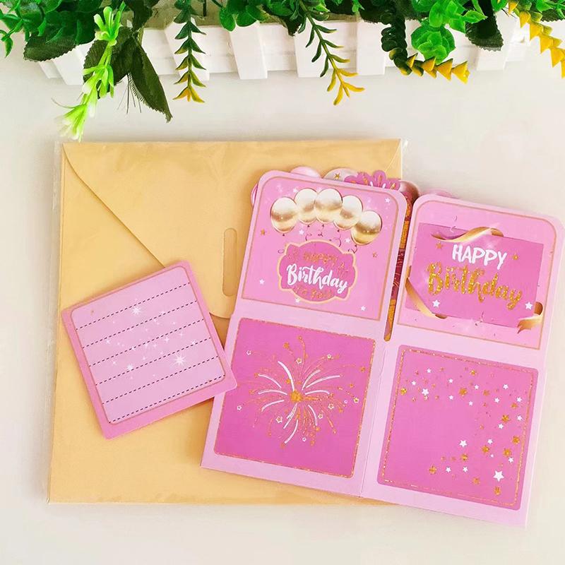 3D Pop Up Happy Birthday Greeting Card Gift Greeting Cards For Birthday With Envelope Blessing Postcard Party Gifts