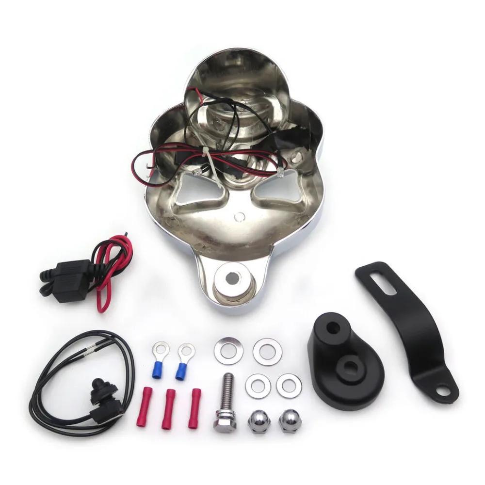 Накладка на клаксон в виде черепа для мотоцикла Harley Davidson Sportster Softail Big Twins V-Rods Stock Cowbell 1992-2020 Дополнительный аксессуар