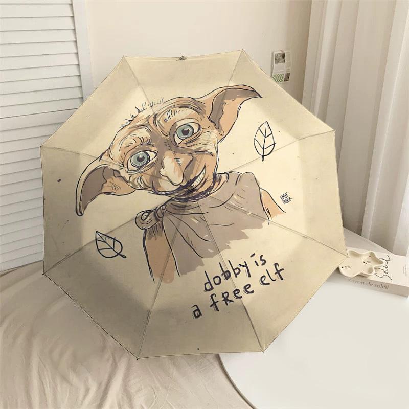 1 шт. Зонт Warner Dobby Free Elf, 8 ребер усиления, Автоматическое открытие, Легкий и прочный-A71