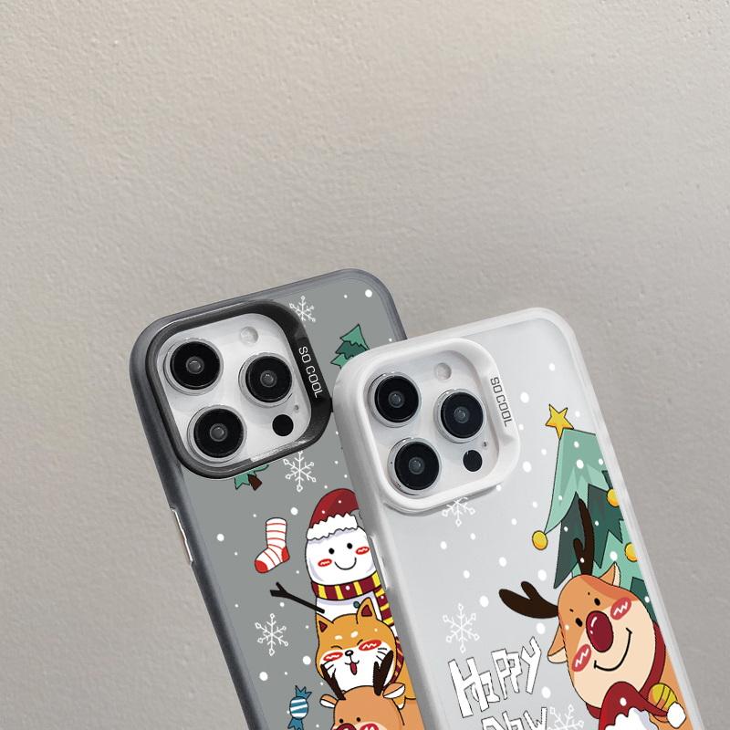 Рождественский лазерный чехол для телефона с астронавтом для iPhone 15 14 Pro Max 13 12 11 Samsung S23 S22 Ultra A54 A53 Противоударный задний чехол с рисунком оленя и Санта-Клауса