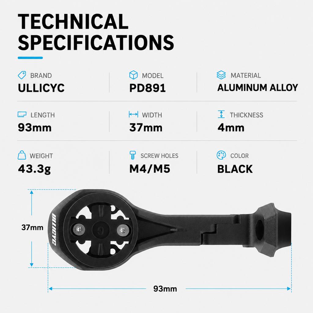 ULLICYC For SL8 Rapide Integrated Handlebar Computer Mount Compatible With Gopro/GPS/Garmin/Bryton/Wahoo Aluminum Alloy