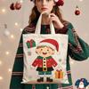 Cartoon Christmas Canvas Gift Bag Santa Claus Merry Christmas Decor  Party Favors