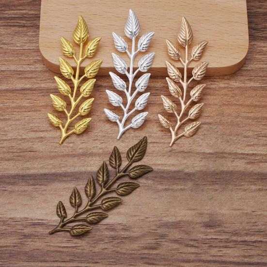 10Pcs Leaf Charm DIY Handmade Craft Golden Color Leaf Copper Charm Sewing Store Supplies