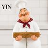 Blackboard Chef Ornament Figurine, Resin Countertop Table Decoration, Funny Statue with Restaurant Kitchen Decoration Seasoning Bottle/Bottle