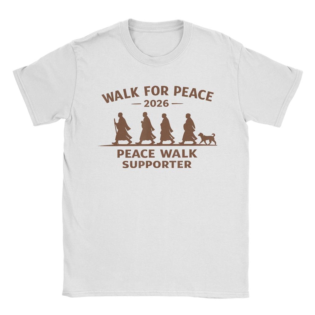 Buddhist Monks Walk For Peace Aloka Dog Cotton T Shirt For Unisex Summer ONeck Leisure Tee Shirt Oversized Dropshipping Tops