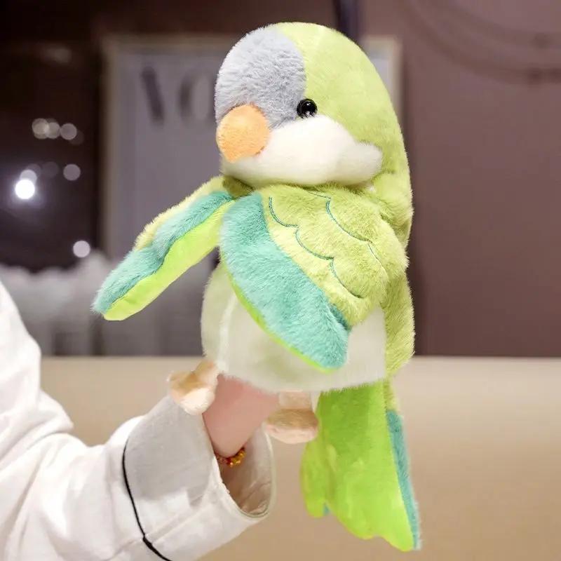 Птица Милый Попугай Марионетка на руку Мягкая Набивная Пушистая Кукла Косплей Плюшевая Забавная Образовательная Детская Игрушка Игра Милый Кавайный Какаду Волнистый попугайчик