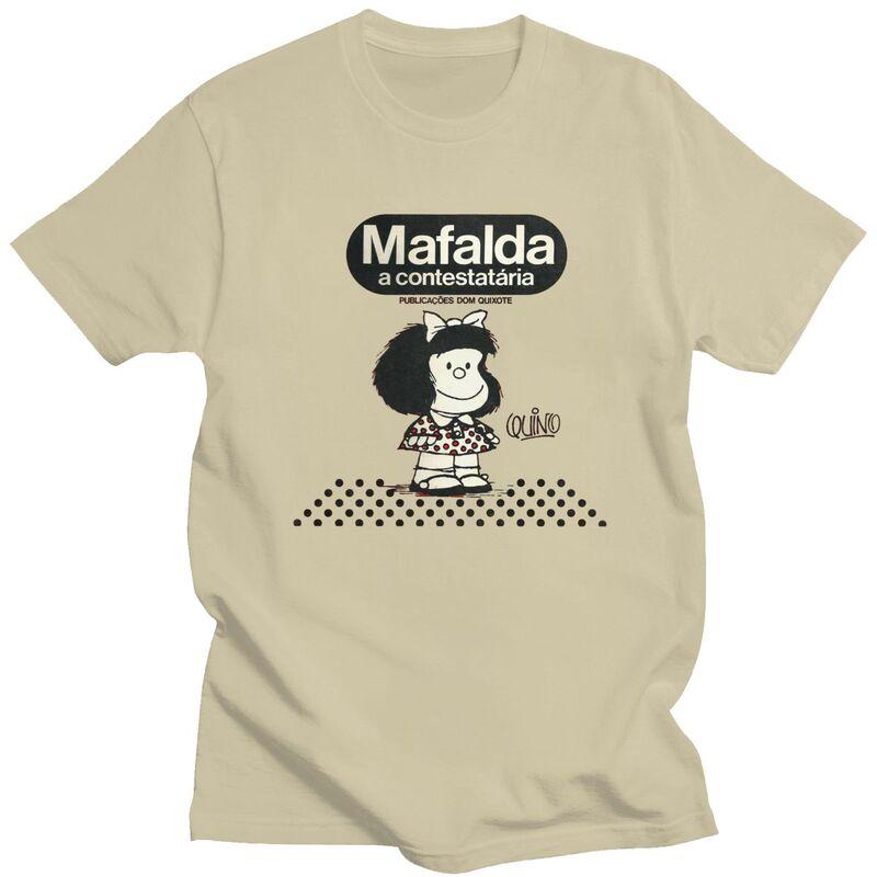 Custom Cool Quino Comic Cartoon Mafalda T Shirt Unisex Short Sleeves 100% Cotton T-shirt Casual Tee Tops Fashion Tshirts
