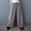Большие размеры Винтажные повседневные свободные брюки с высокой талией на весну и лето с широкими штанинами Женские брюки