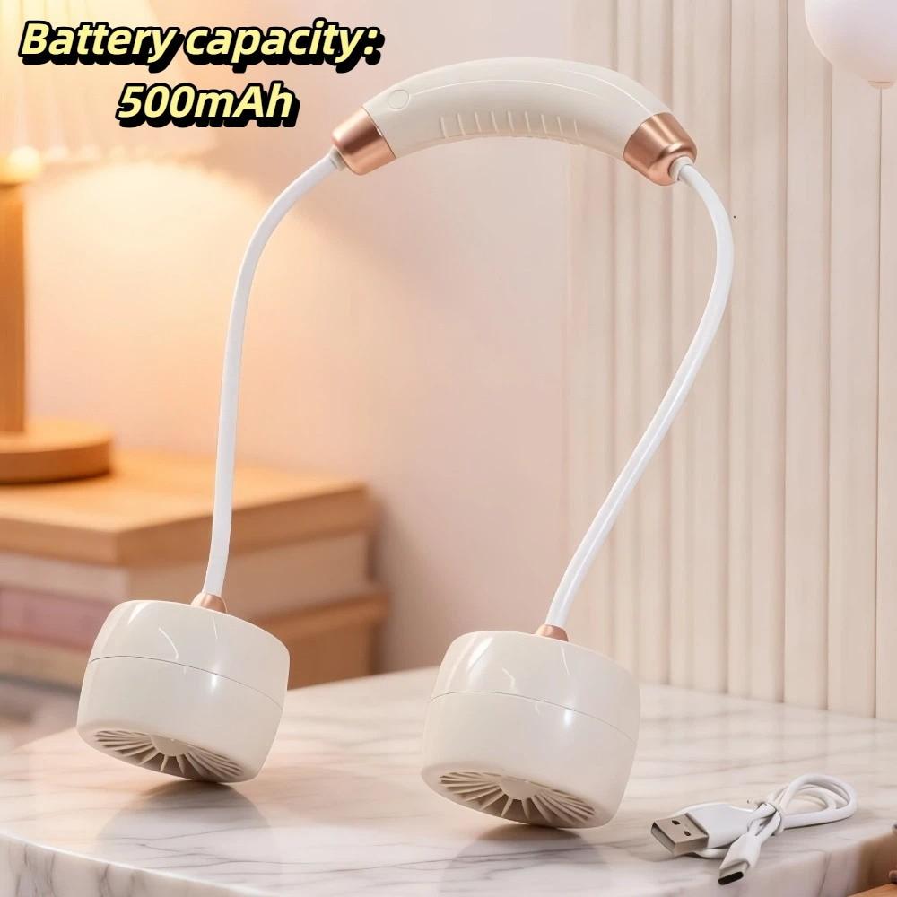Foldable Structure Wearable Neck Fan Turbine Air Outlets Turbine Cooling Fan  Summer Outdoor