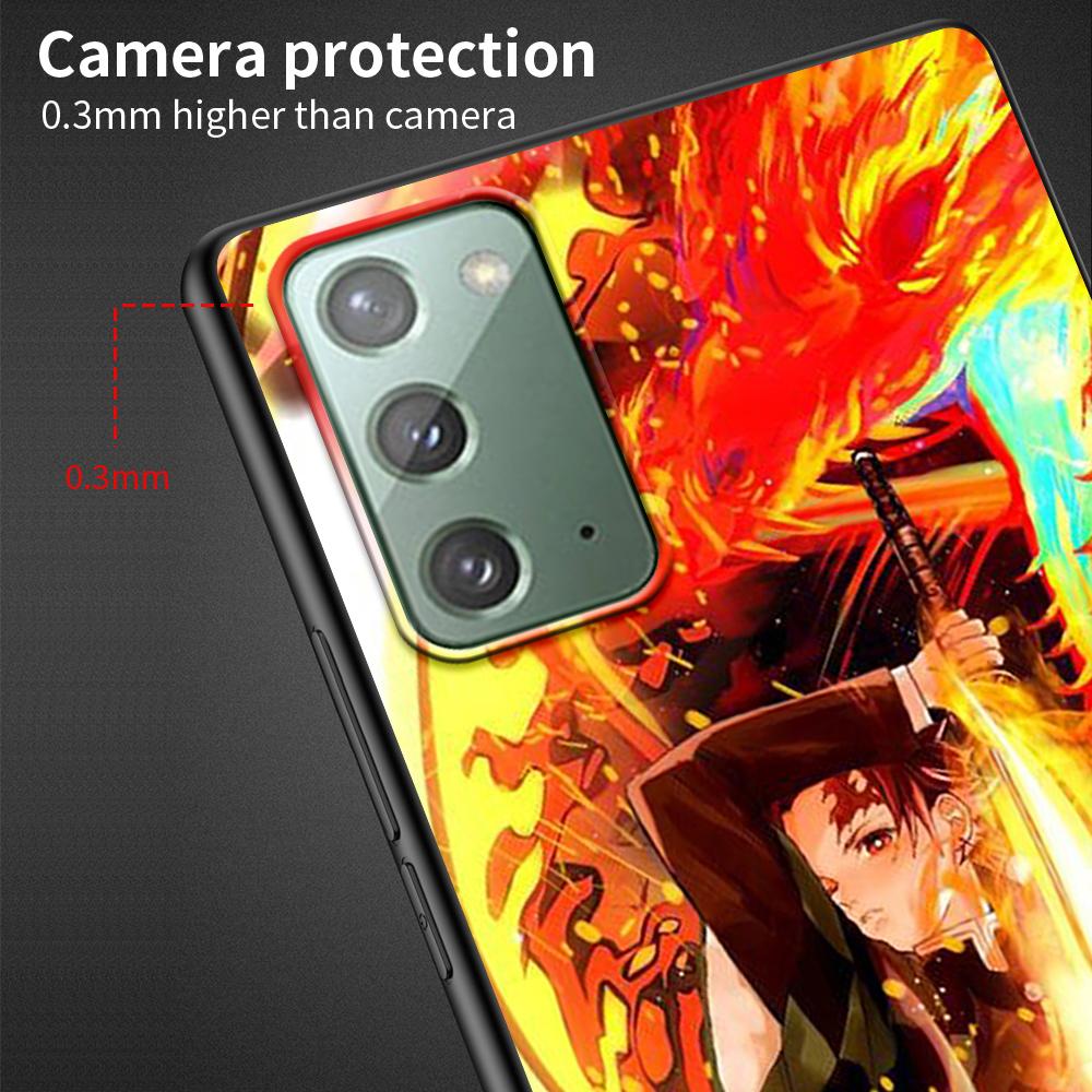 Чехол Anime Demon Slayer для Samsung Galaxy Note 20 Ultra 10 Lite 9 8 A53 A52 A12 S22 S21 FE S20 Plus TPU черный чехол для телефона
