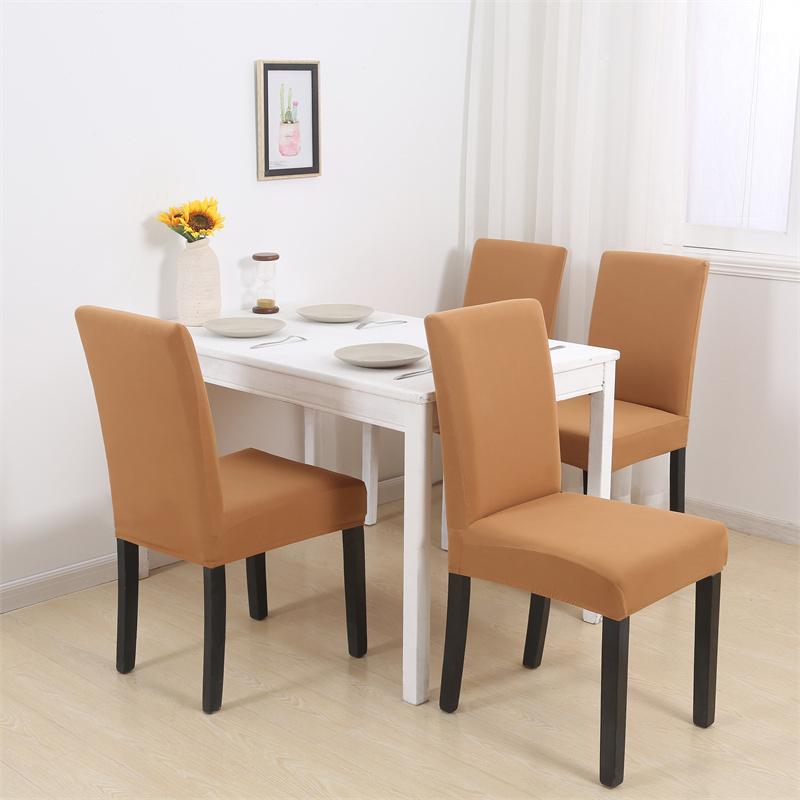 1Pcs Solid Color Chair Cover Elastic Seat Cover For Kitchen Dining Room Wedding Banquet Home Stretch Chair Covers