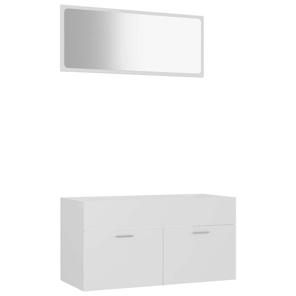 2 Piece Bathroom Furniture Set White Particleboard