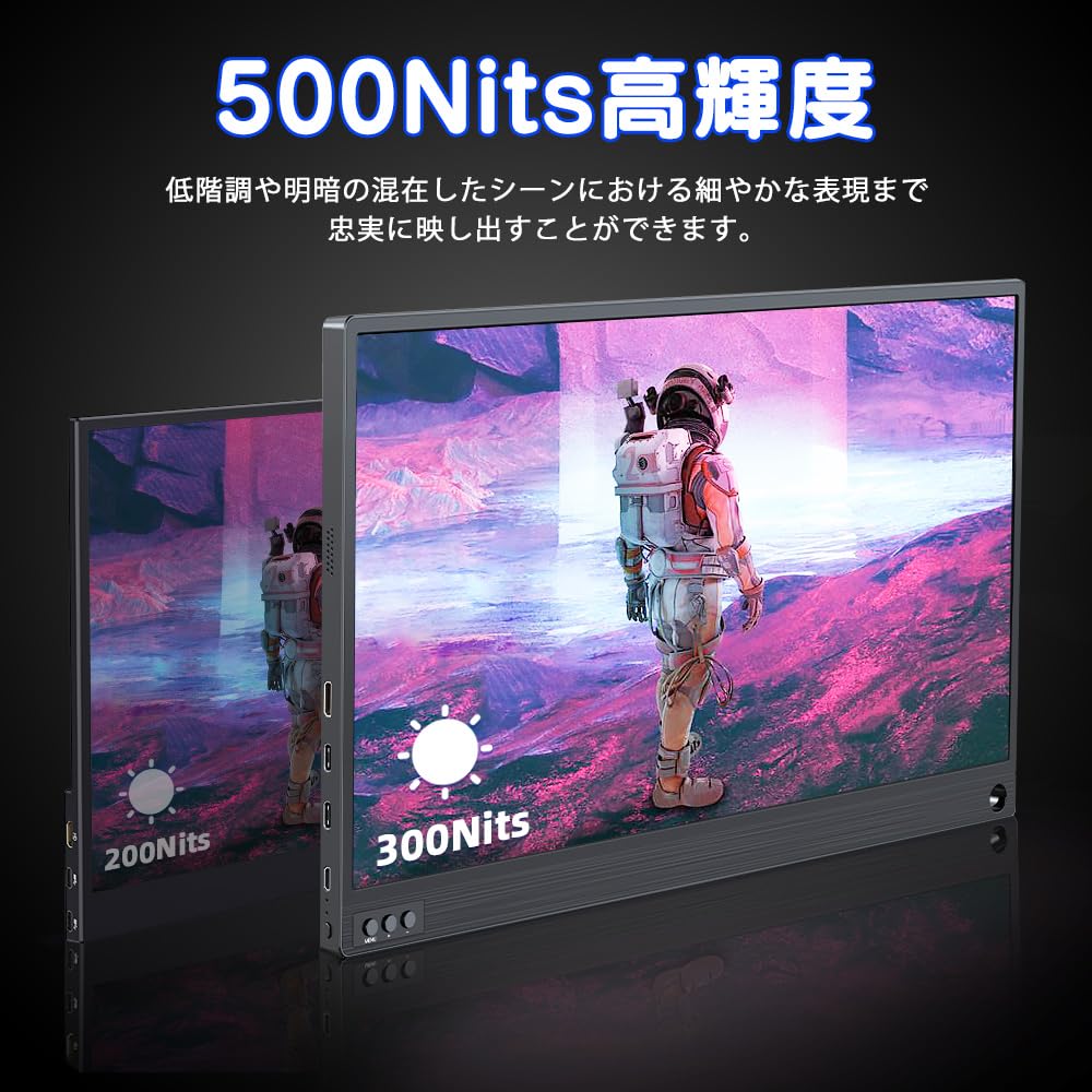 Мобильный монитор 144 Гц Высокоскоростной игровой монитор с разрешением FHD 1920x1080, соотношением сторон 1920x1080, расширенной цветовой гаммой, ЖК-панелью IPS, сверхлегким и тонким дисплеем