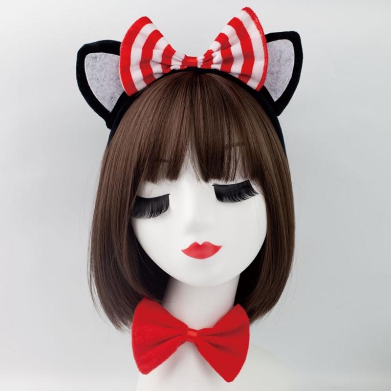 Аксессуары для костюма кошки с повязкой на голову, хвостом, юбкой, перчатками, гольфами для косплей-вечеринки, карнавала