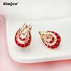 SIMJOO серьги из розового золота, женские темпераментные простые серьги маслом с красной росписью