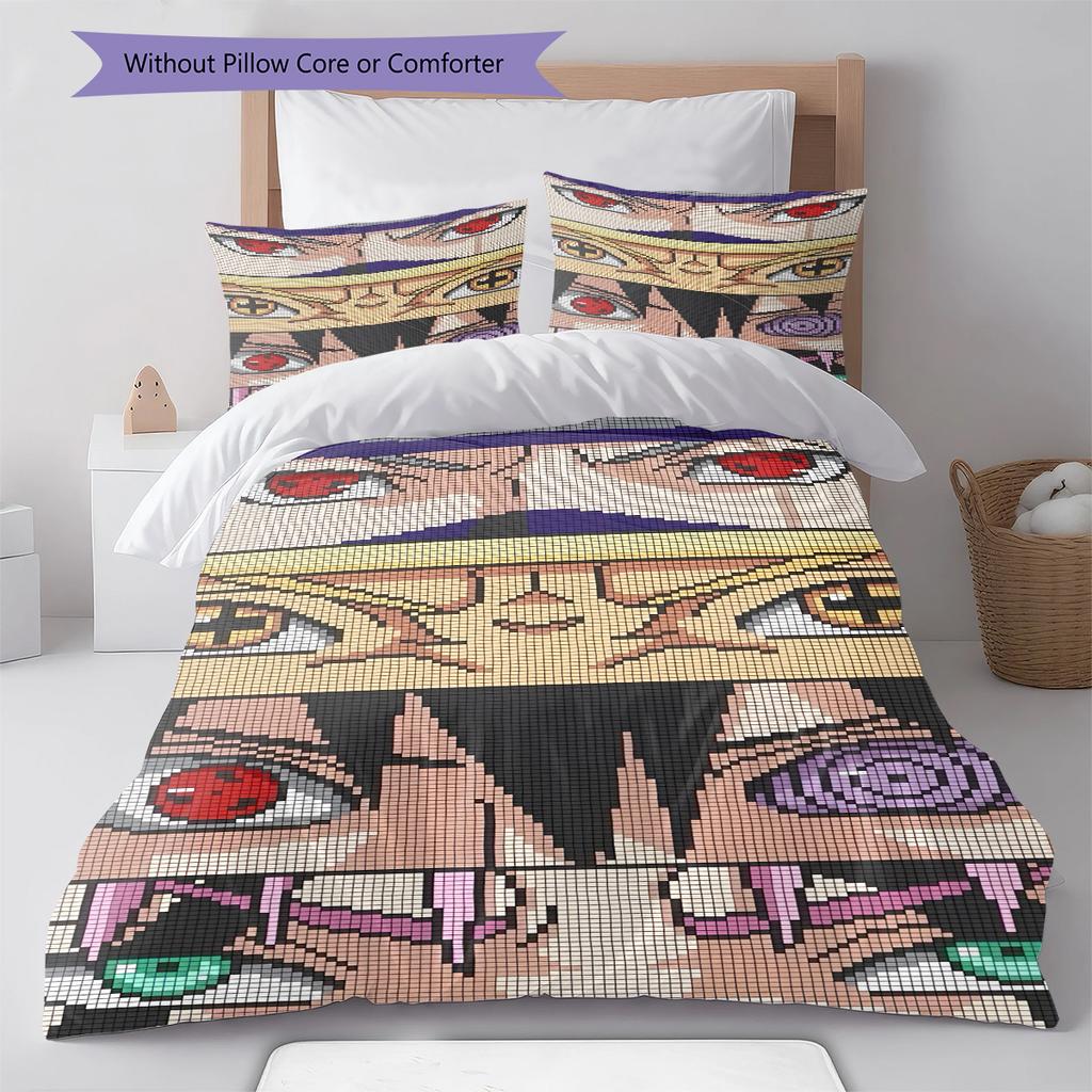 Мультяшный Узор Комплект Постельного Белья Одеяло Пододеяльник Наволочка Домашний Декор Подарок на День Рождения (1 пододеяльник + 2 наволочки, без наполнителя)