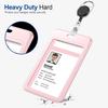 ID Card Holder Slide Cover Transparent Window Hanging Hole Protective Certificate Holder Stationery Students Nurse Office Workers Name Card Protector