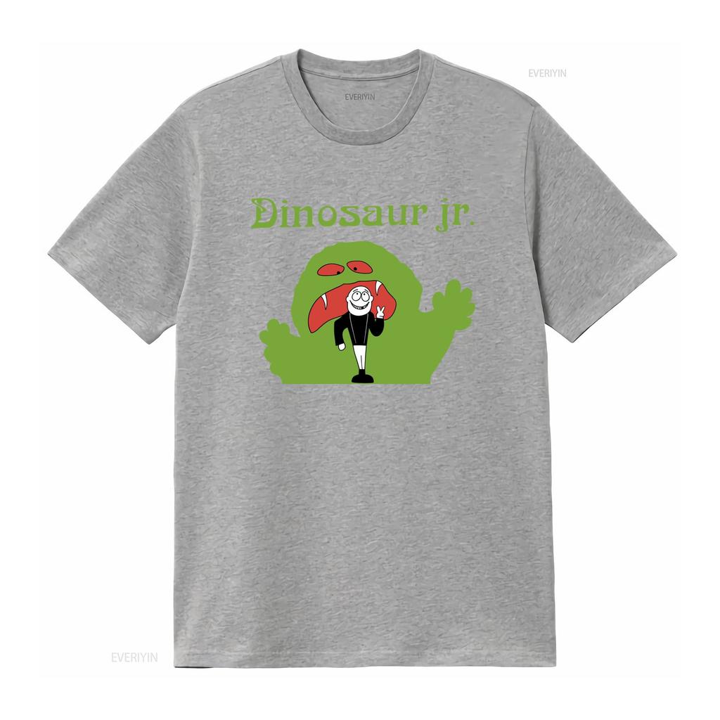 Винтажная футболка группы Dinosaur Jr 90-х Ретро Черный Перепечатка винтаж Стиранный Растянутый графический уличная одежда Дышащий